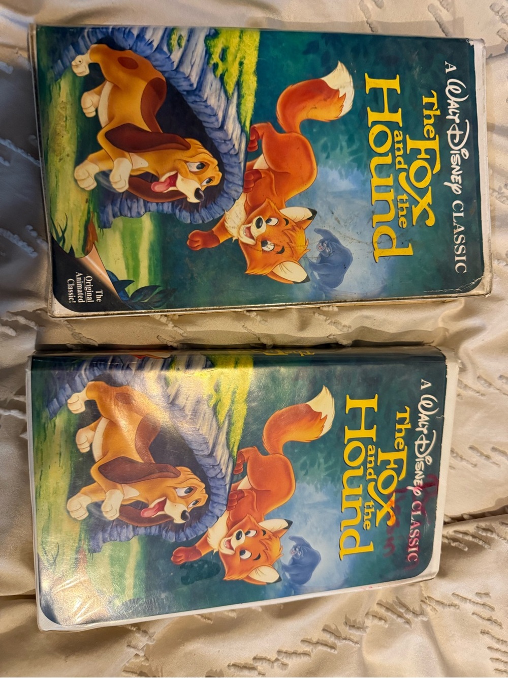 2 Disney The Fox and the Hound VHS - Blue Orange Cover Black Diamond Version